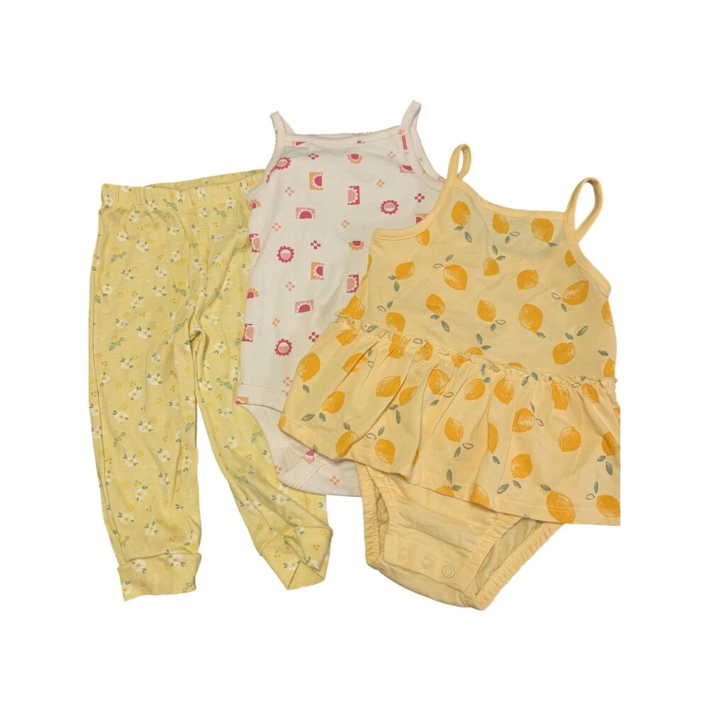Carters‎ 18M Lemon Bodysuit, 12M Bodysuit, Gymboree 12-18M Organic Cotton Pants